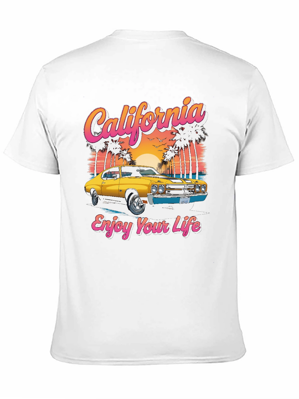 California Car Graphic T-Shirt - Retro Style