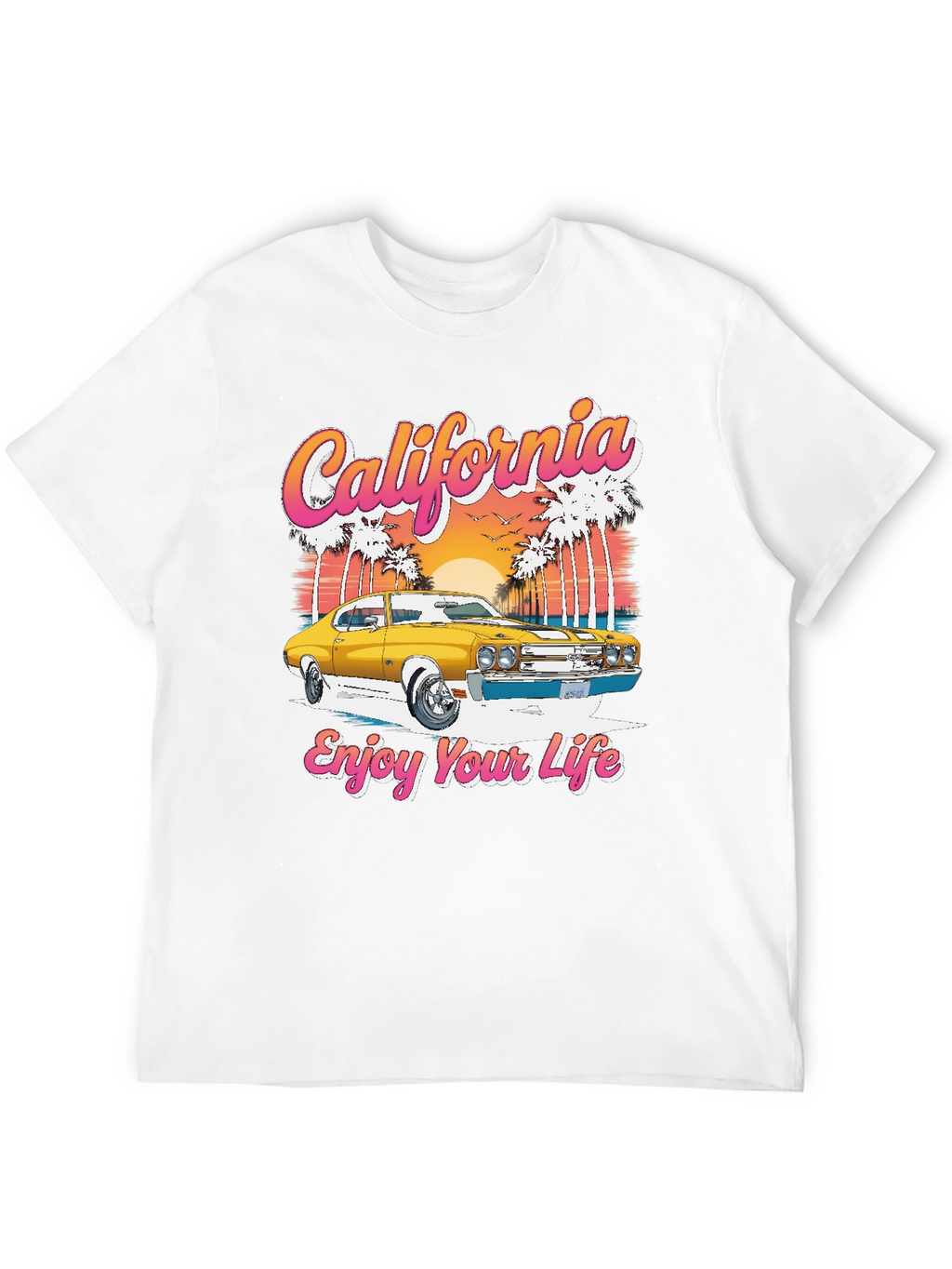 California Car Graphic T-Shirt - Retro Style