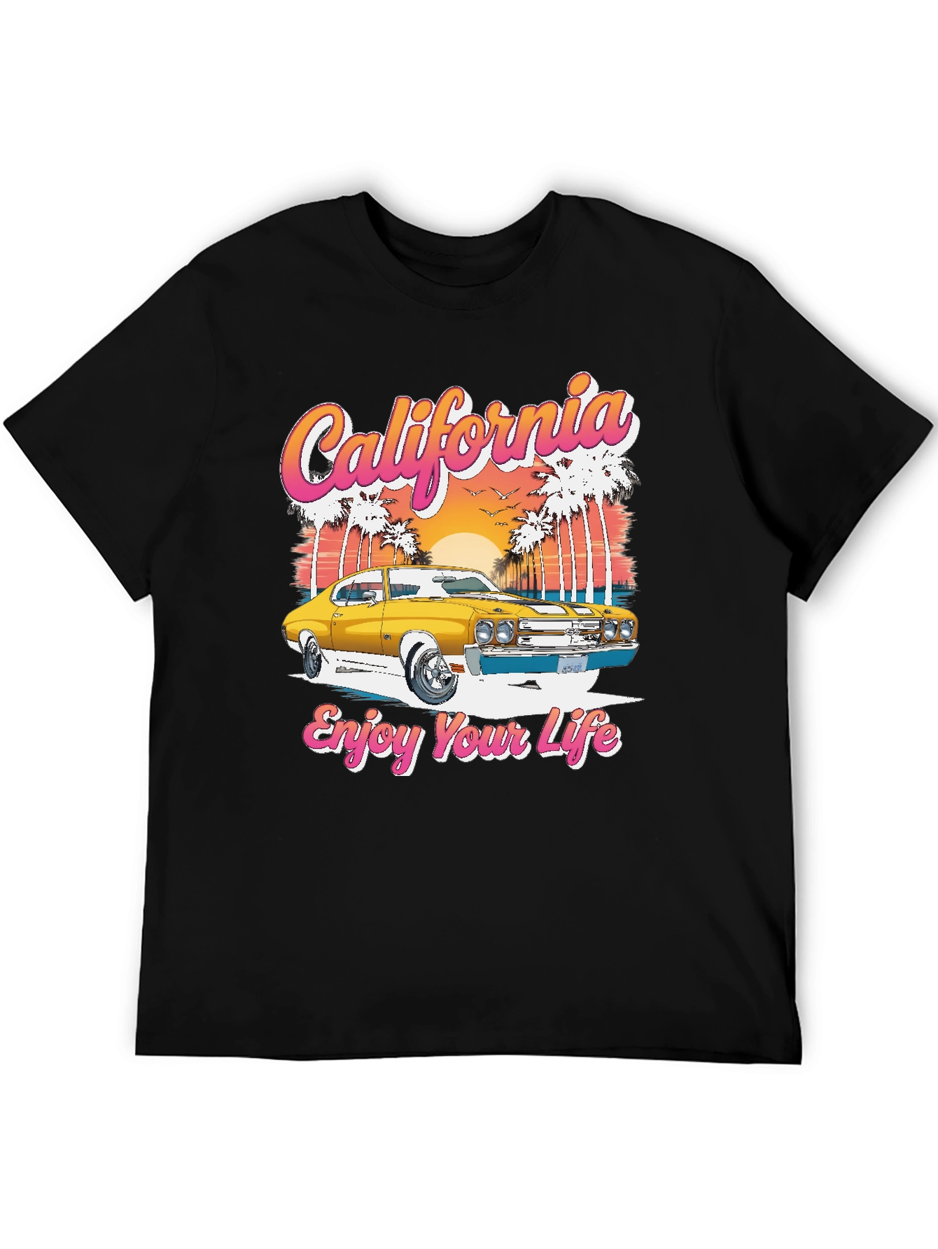California Car Graphic T-Shirt - Retro Style