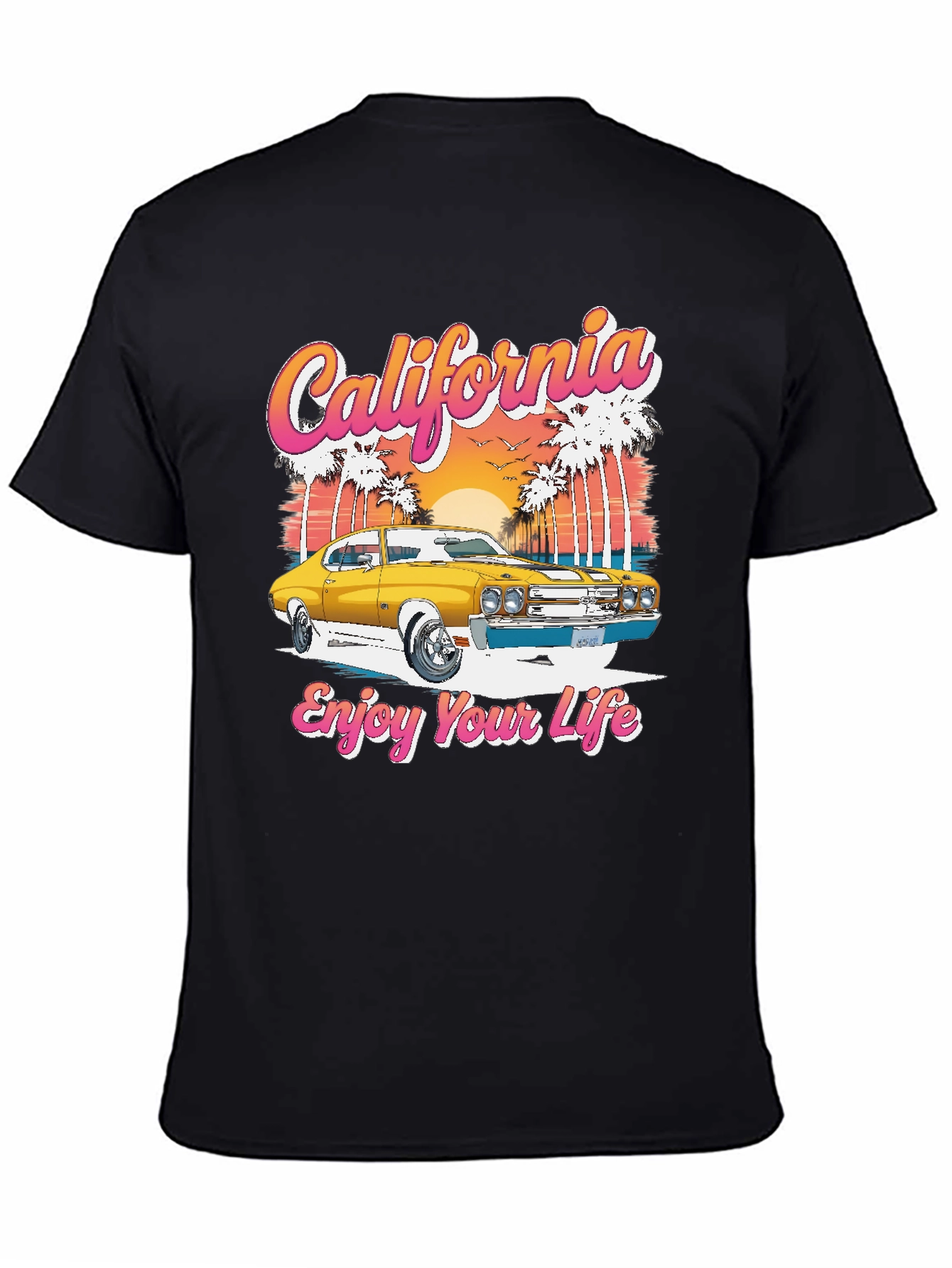 California Car Graphic T-Shirt - Retro Style