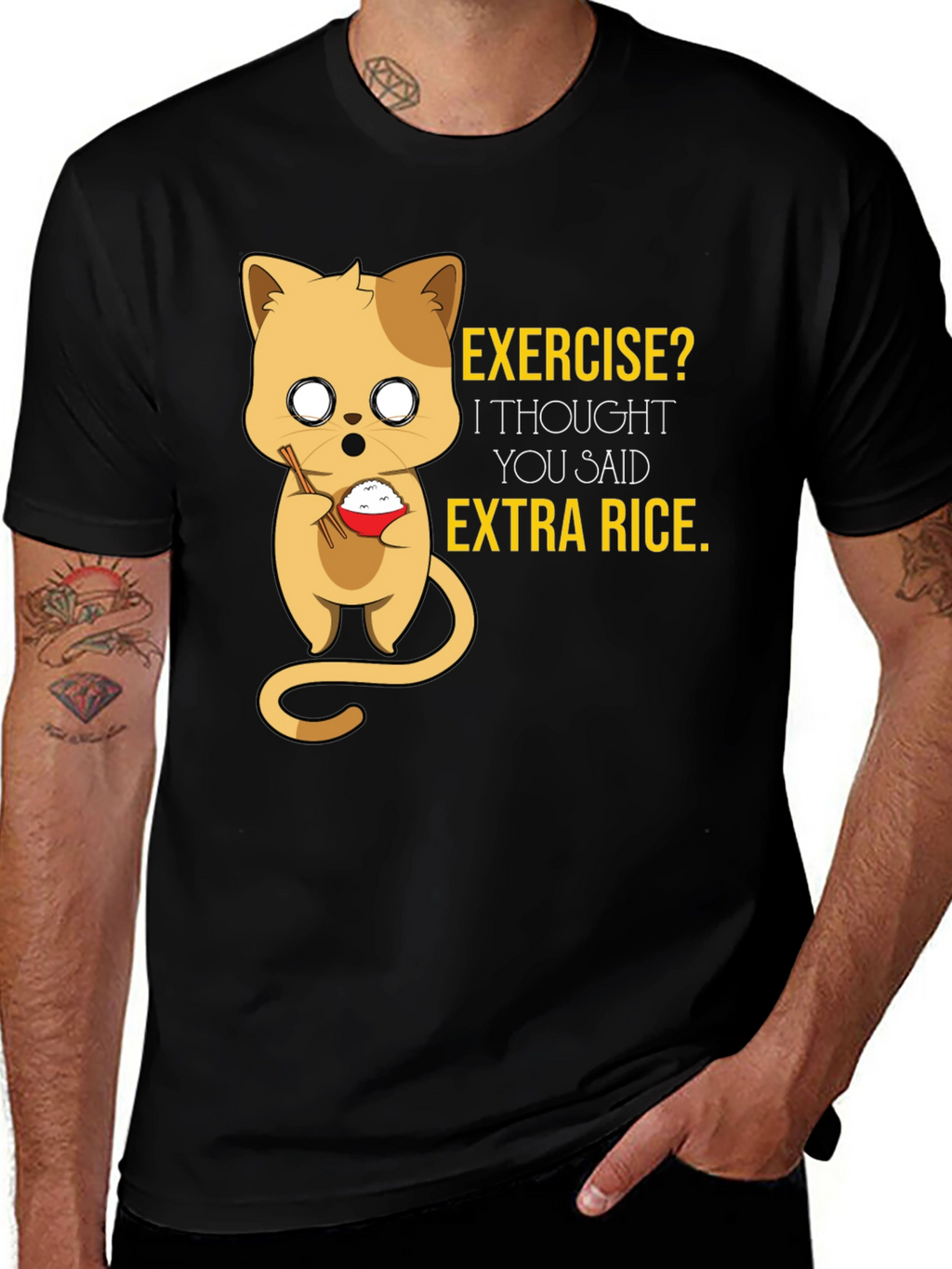 Funny Cat Rice T-Shirt