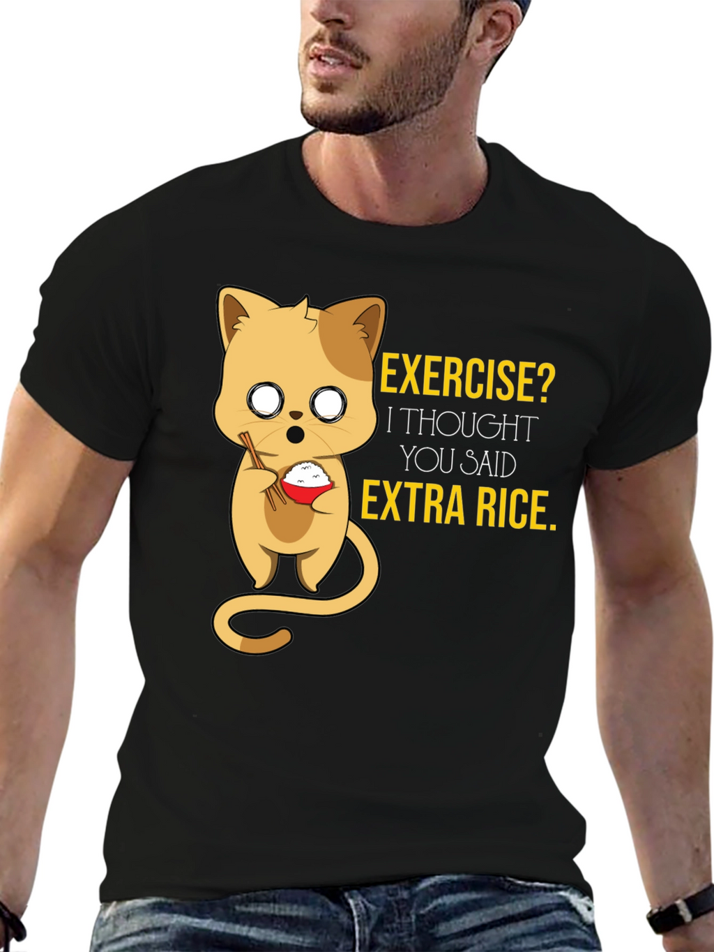Funny Cat Rice T-Shirt