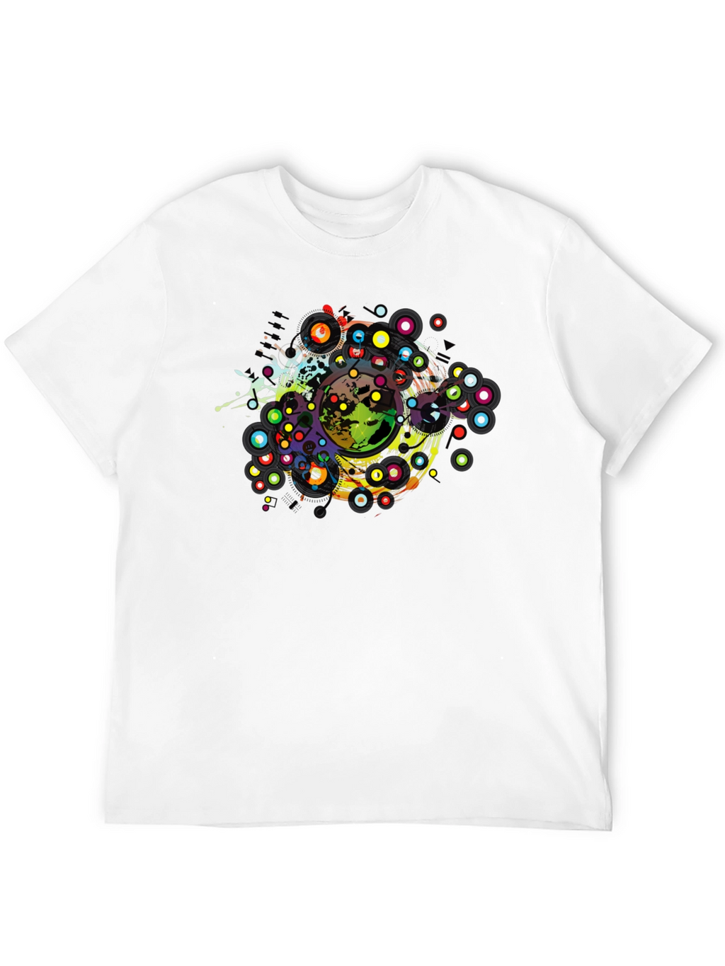 Abstract Earth Graphic Tee - Black
