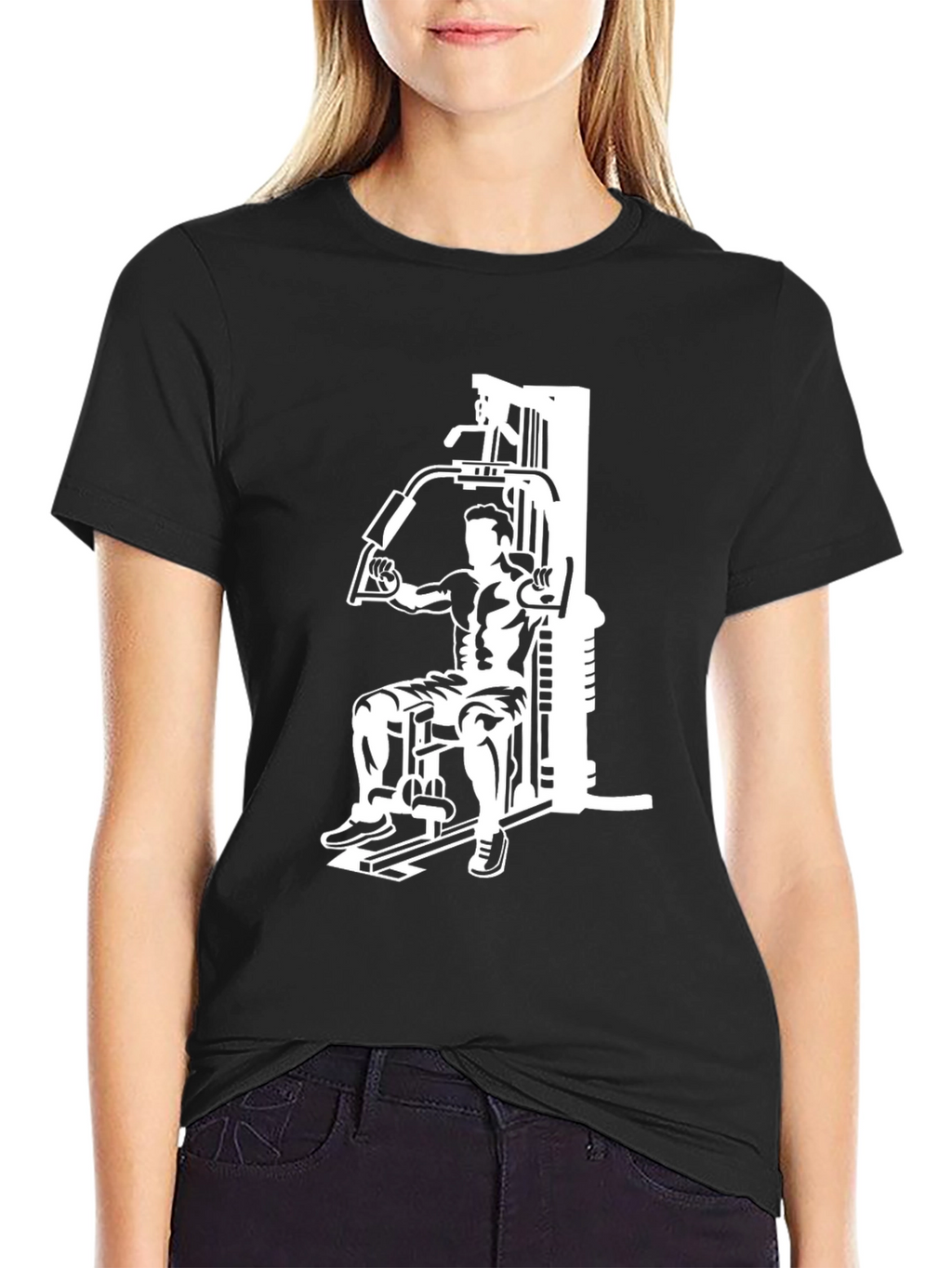 Gym Workout Graphic Tee - Black