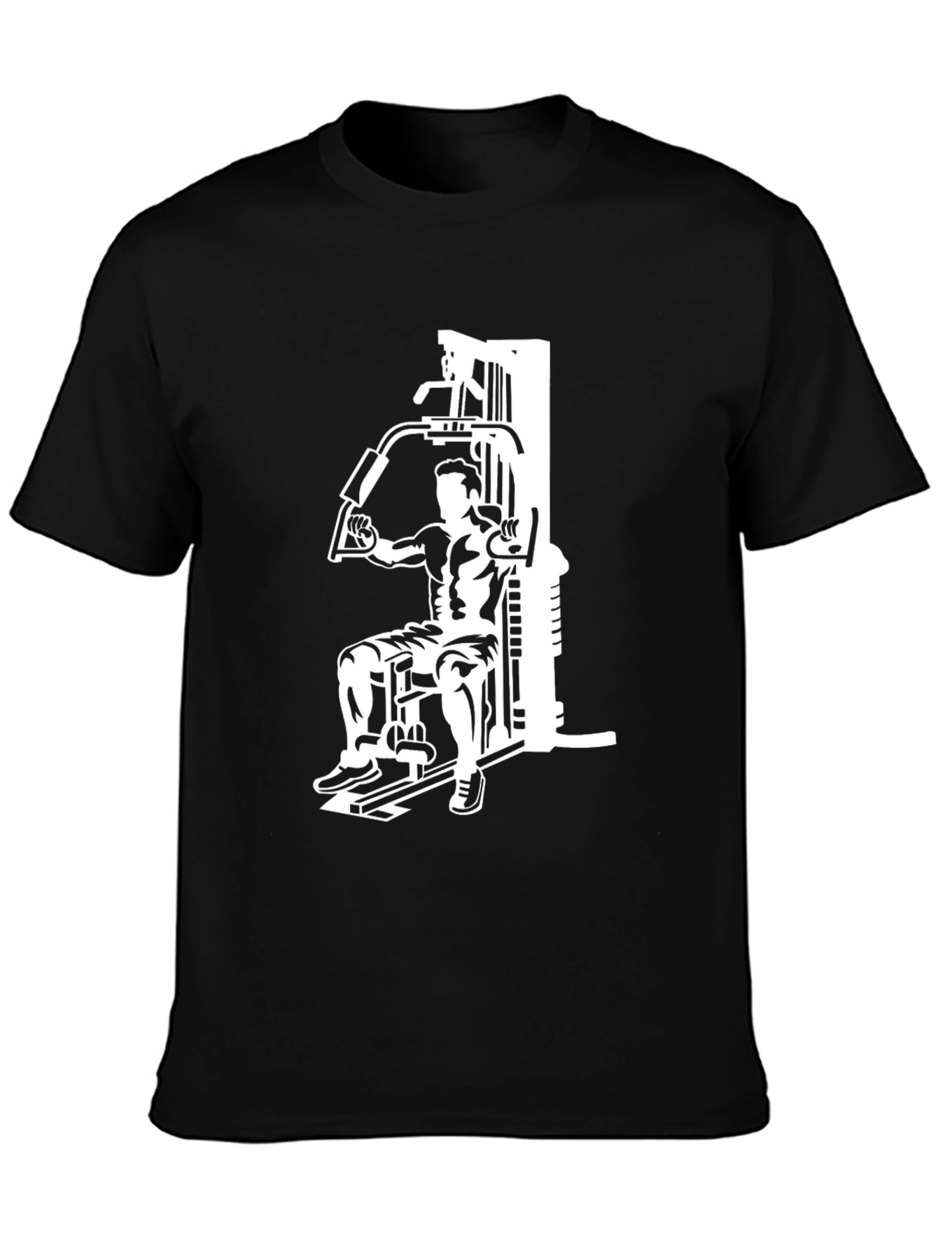 Gym Workout Graphic Tee - Black