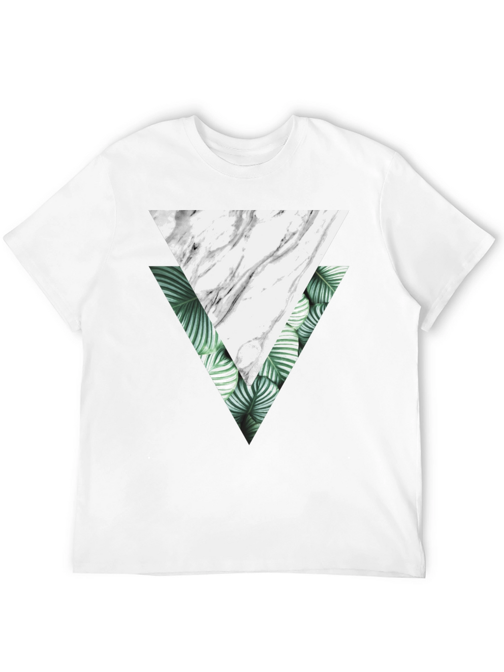 Geometric Triangle Graphic Tee - Black Cotton T-Shirt