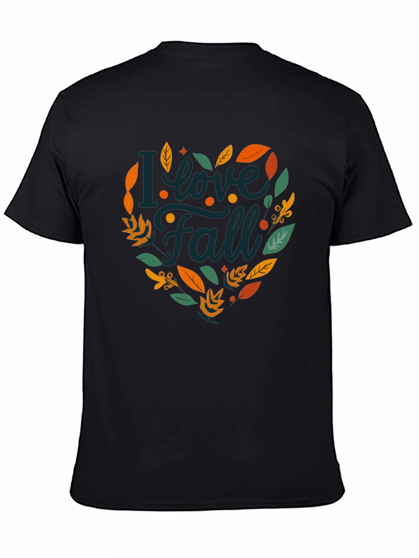 I Love Fall T-Shirt - Black Autumn Graphic Tee
