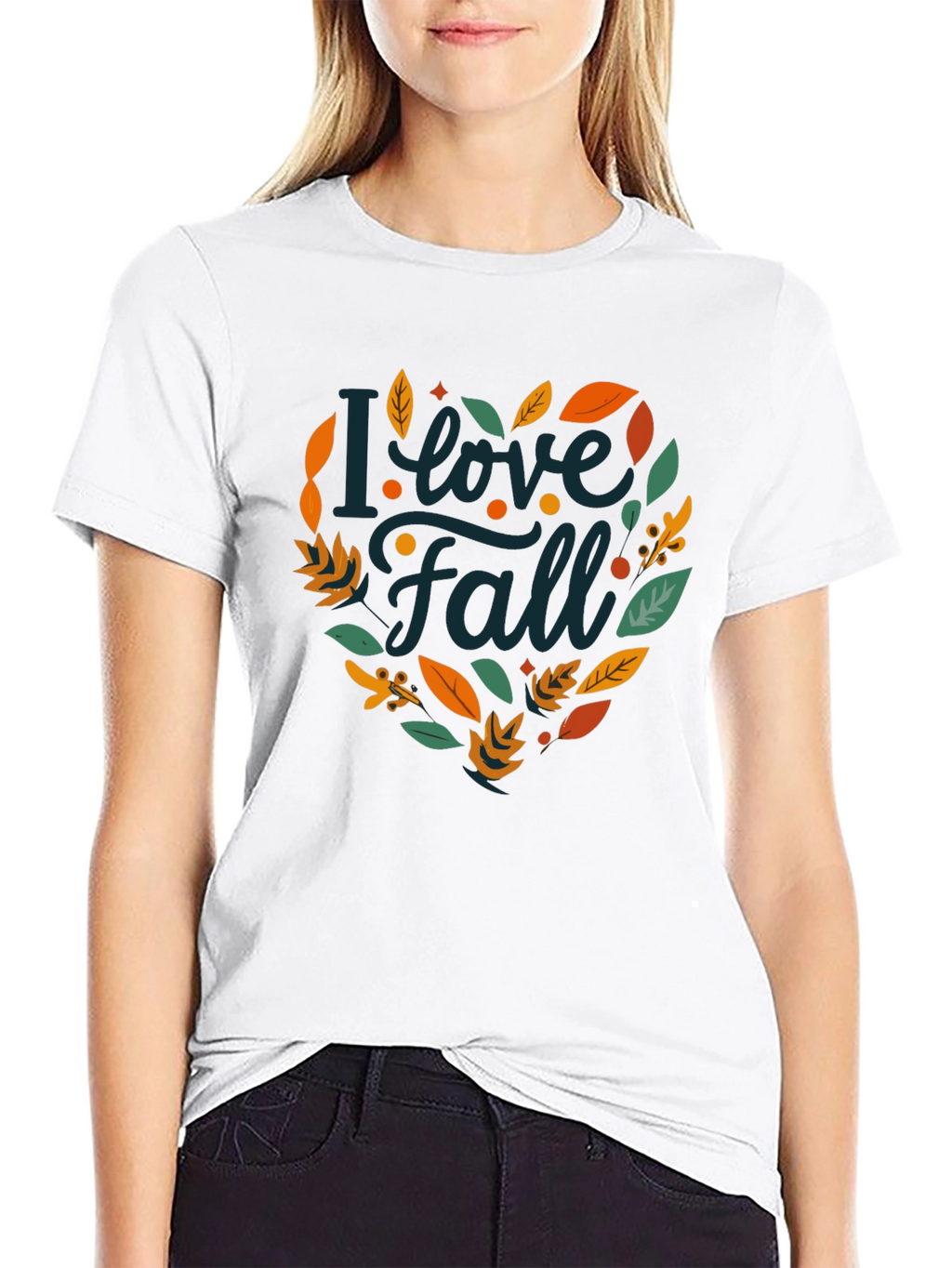 I Love Fall T-Shirt - Black Autumn Graphic Tee