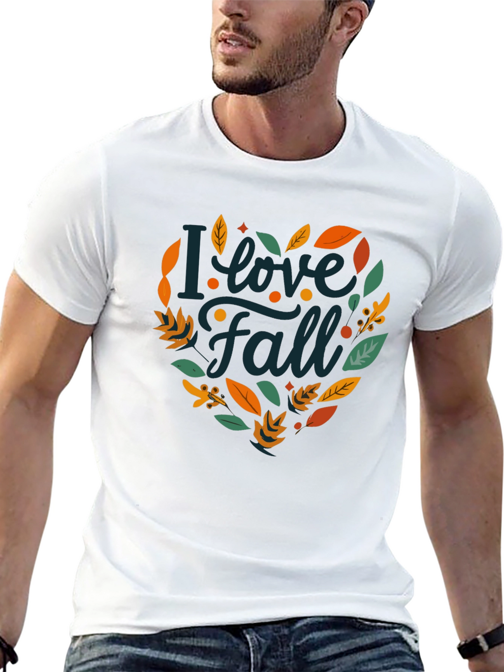 I Love Fall T-Shirt - Black Autumn Graphic Tee