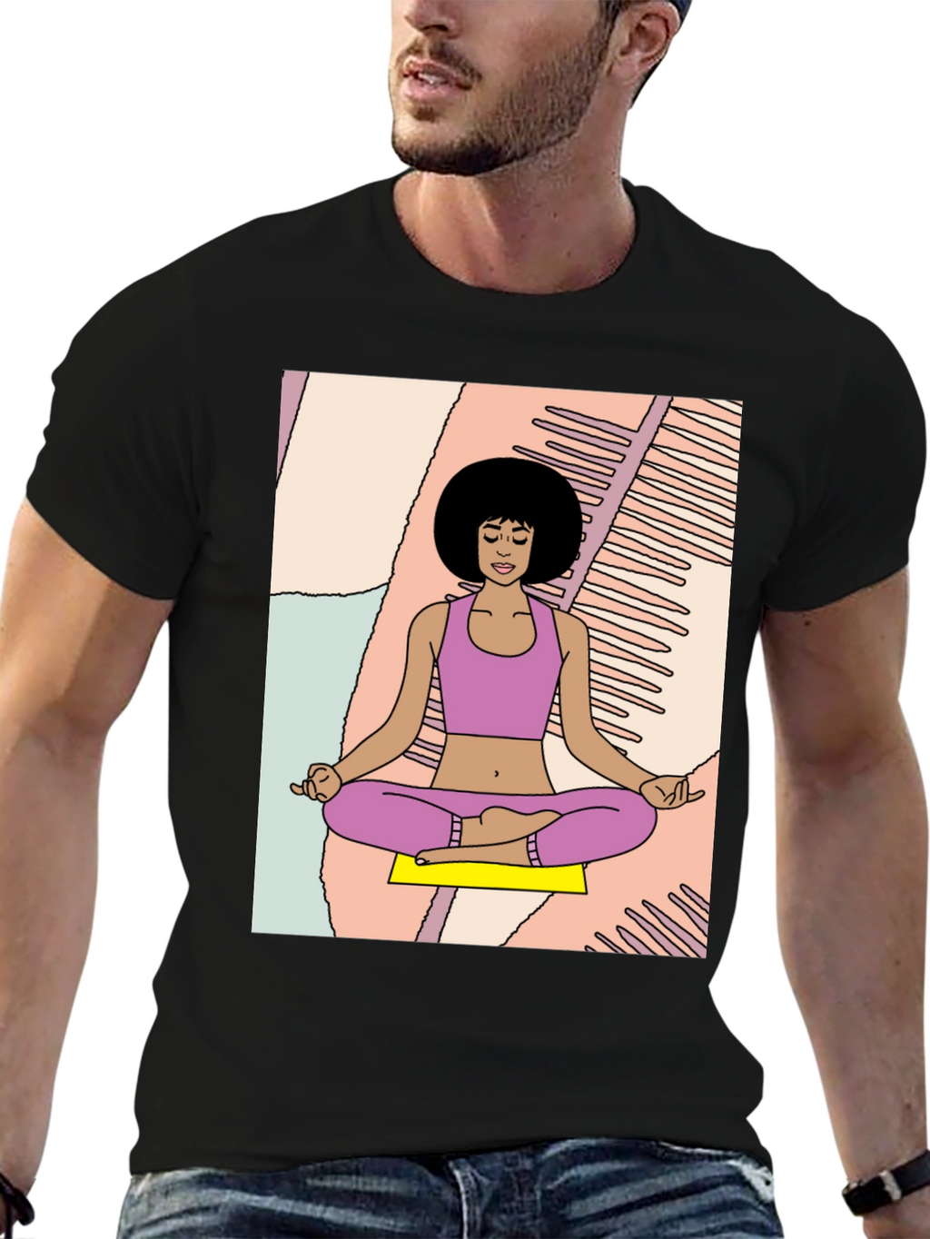 Meditating Woman Graphic Tee - Relaxed Fit