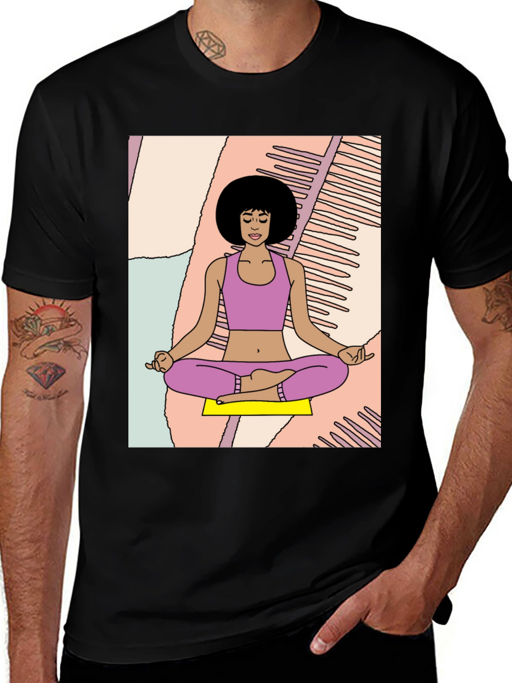 Meditating Woman Graphic Tee - Relaxed Fit