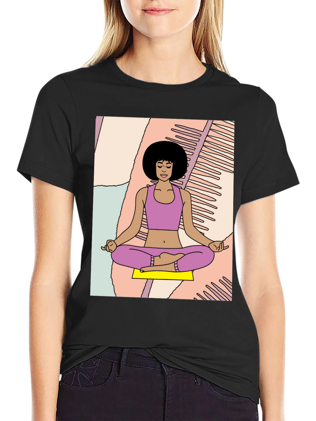 Meditating Woman Graphic Tee - Relaxed Fit