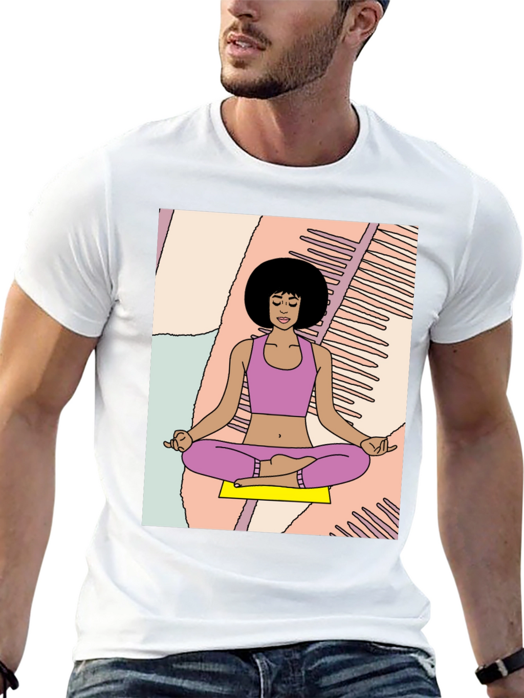 Meditating Woman Graphic Tee - Relaxed Fit