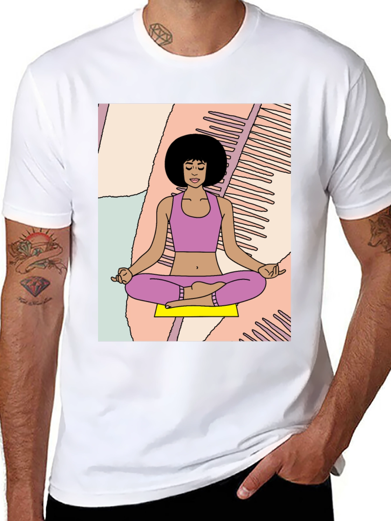 Meditating Woman Graphic Tee - Relaxed Fit