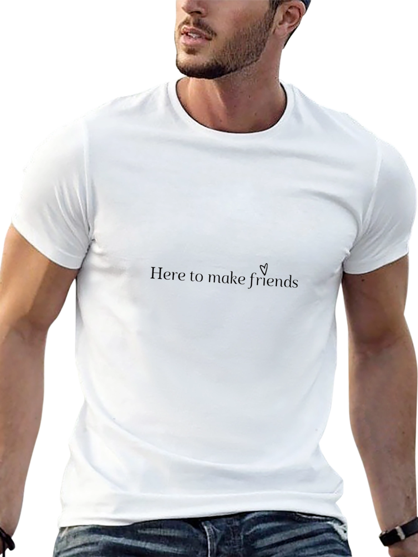 Here to Make Friends Black T-Shirt