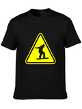 Snowboarder Warning Sign Black T-Shirt