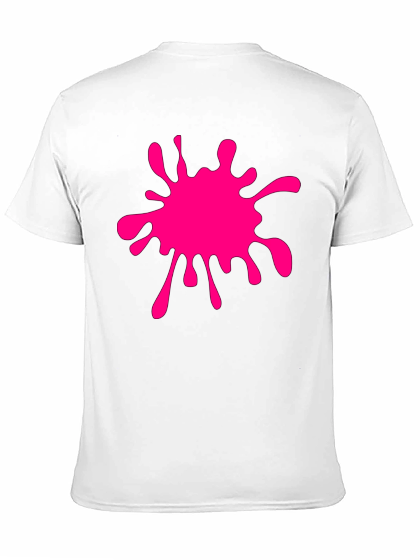Black T-Shirt with Pink Paint Splatter