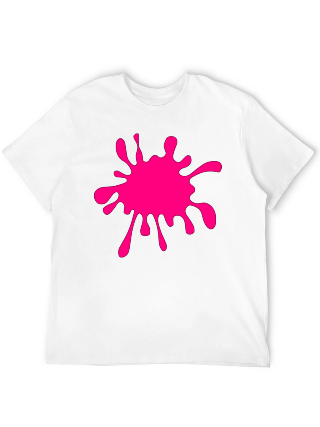 Black T-Shirt with Pink Paint Splatter
