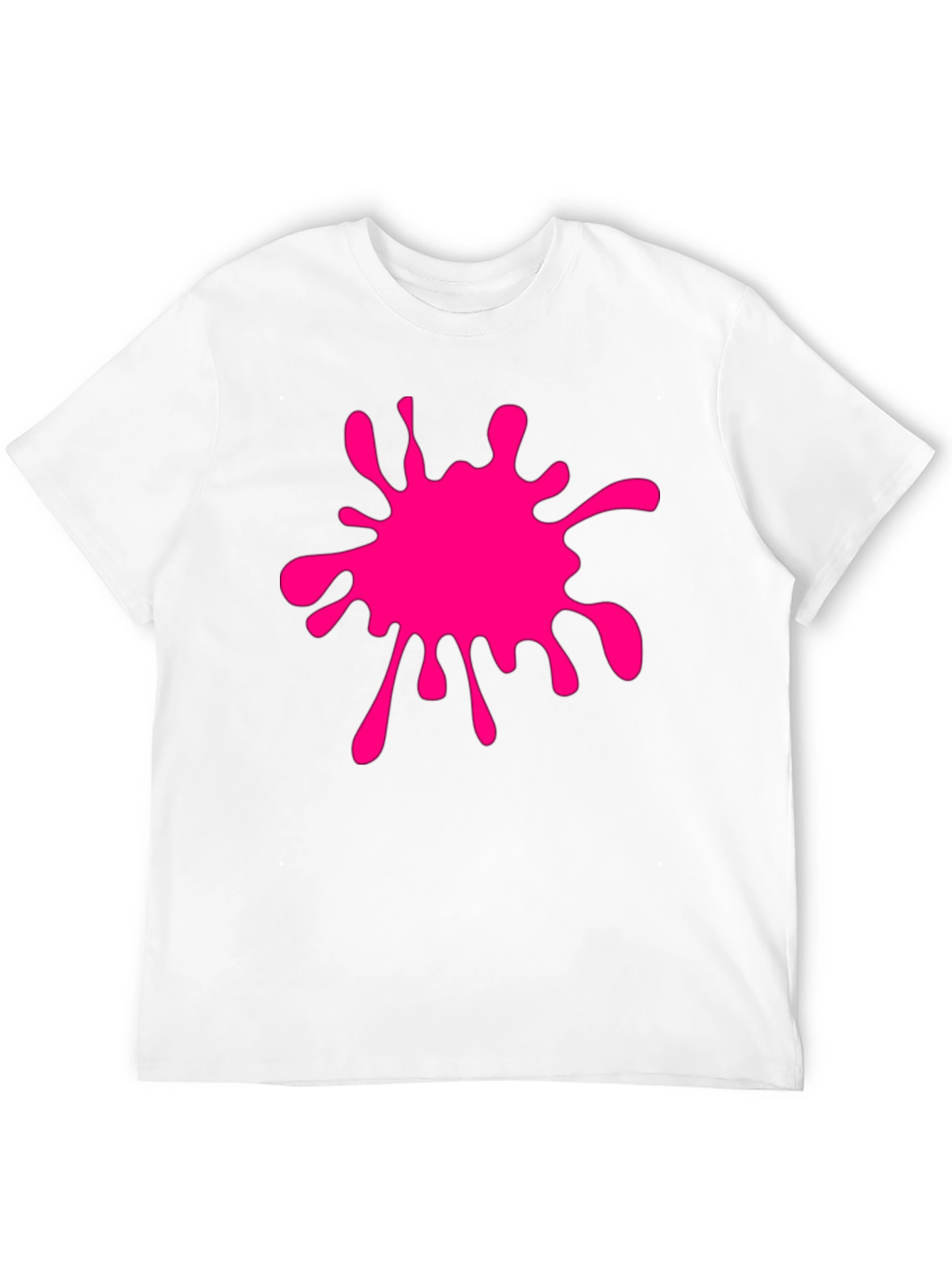 Black T-Shirt with Pink Paint Splatter