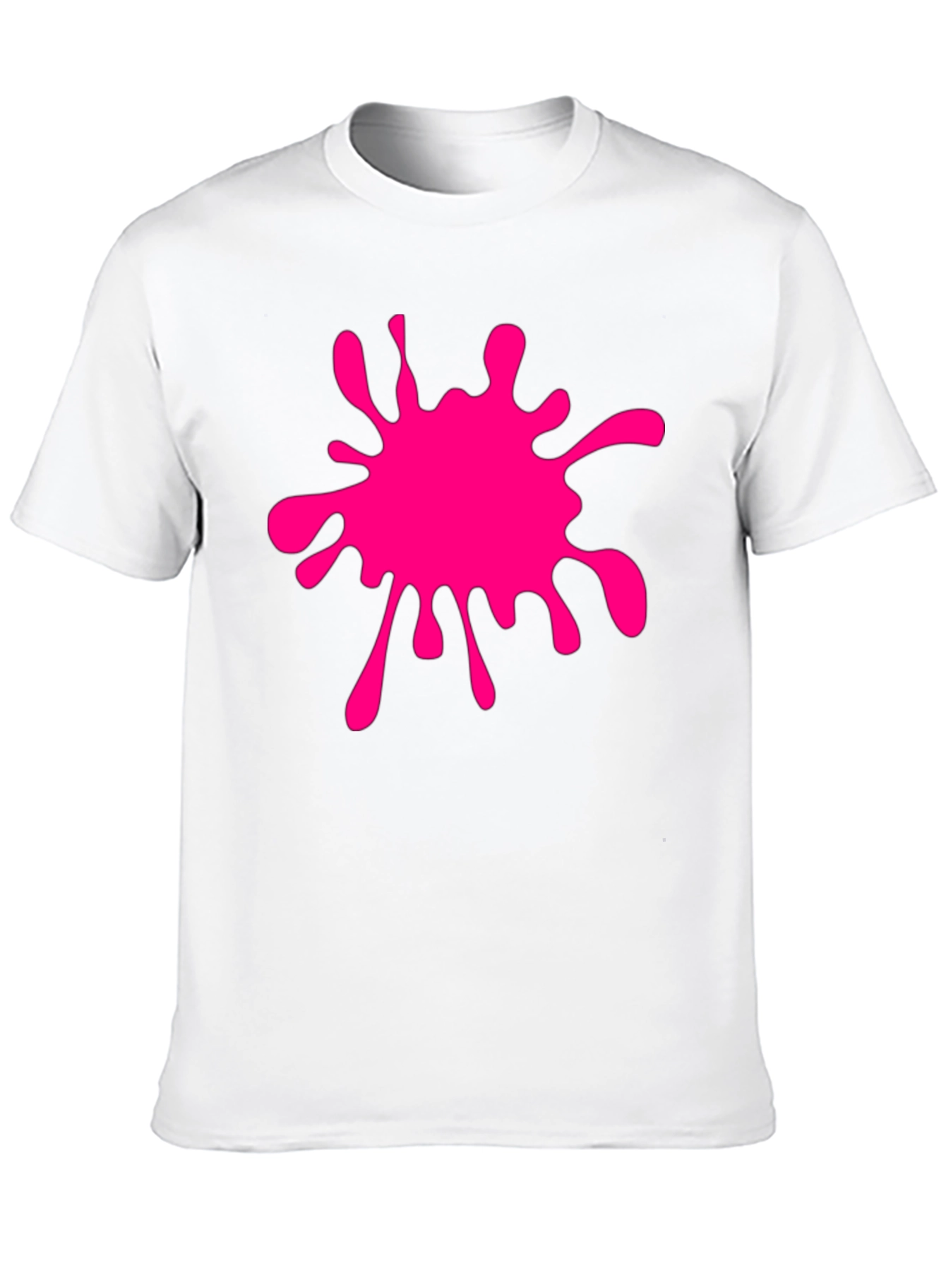 Black T-Shirt with Pink Paint Splatter
