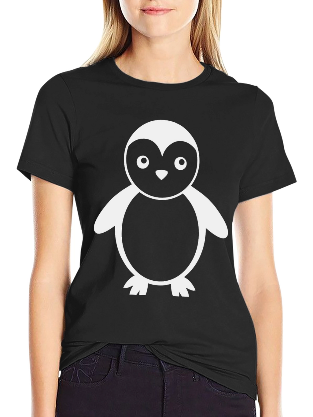 Penguin Graphic Tee - Casual Black T-Shirt