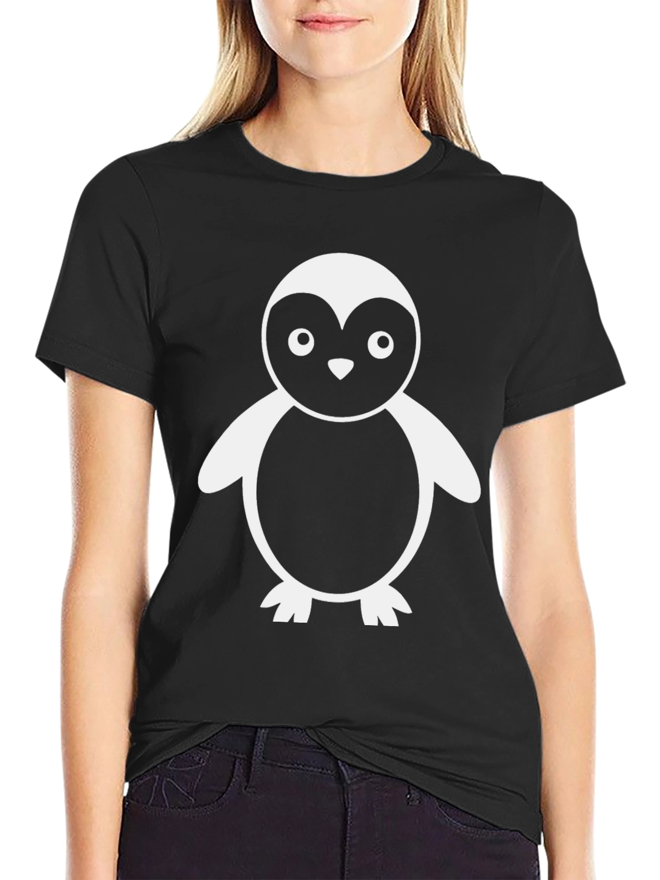 Penguin Graphic Tee - Casual Black T-Shirt