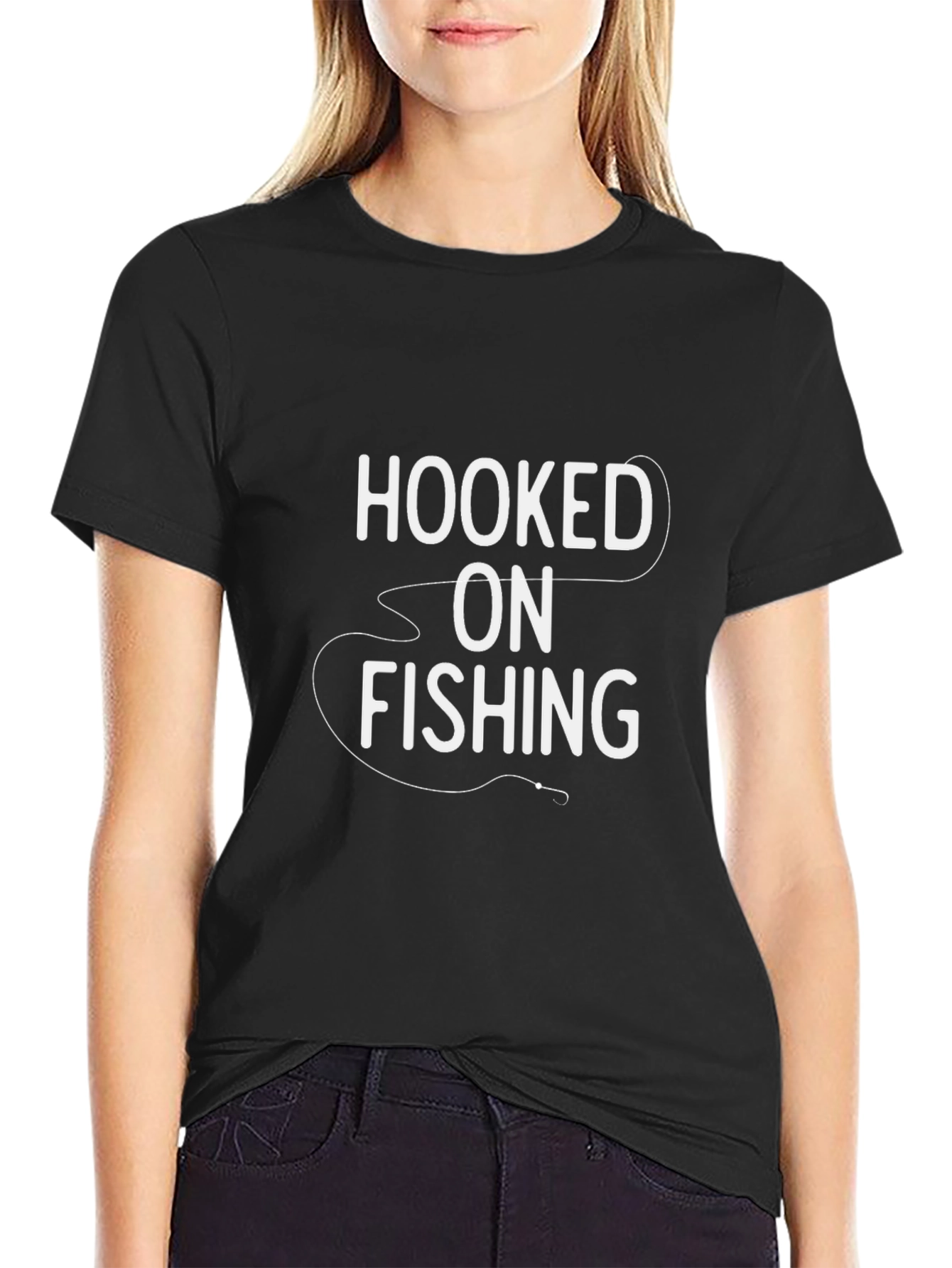 Hooked On Fishing Black T-Shirt
