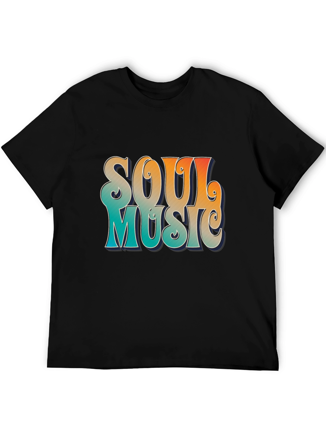 Retro Soul Music Graphic Tee - Black