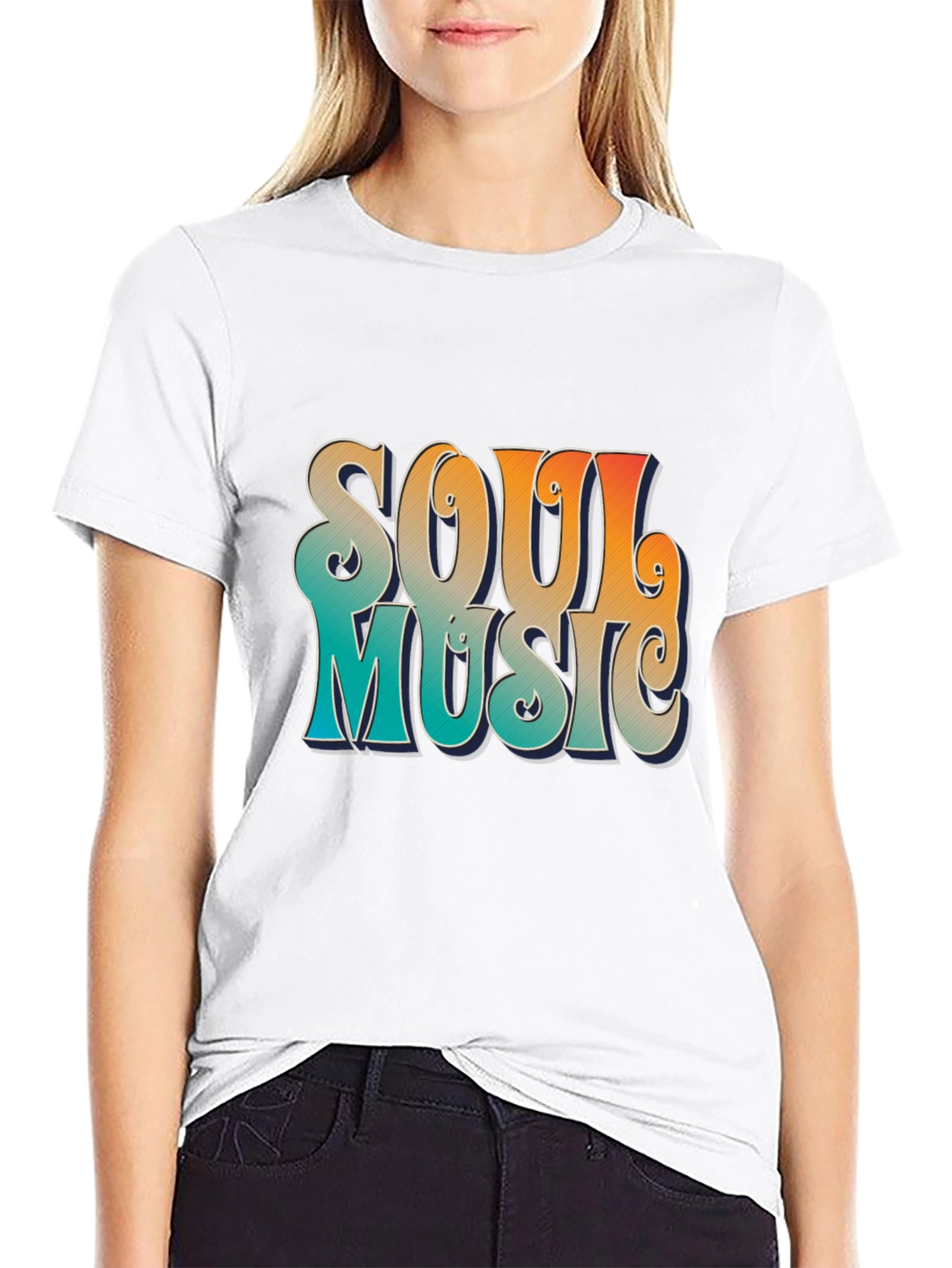 Retro Soul Music Graphic Tee - Black