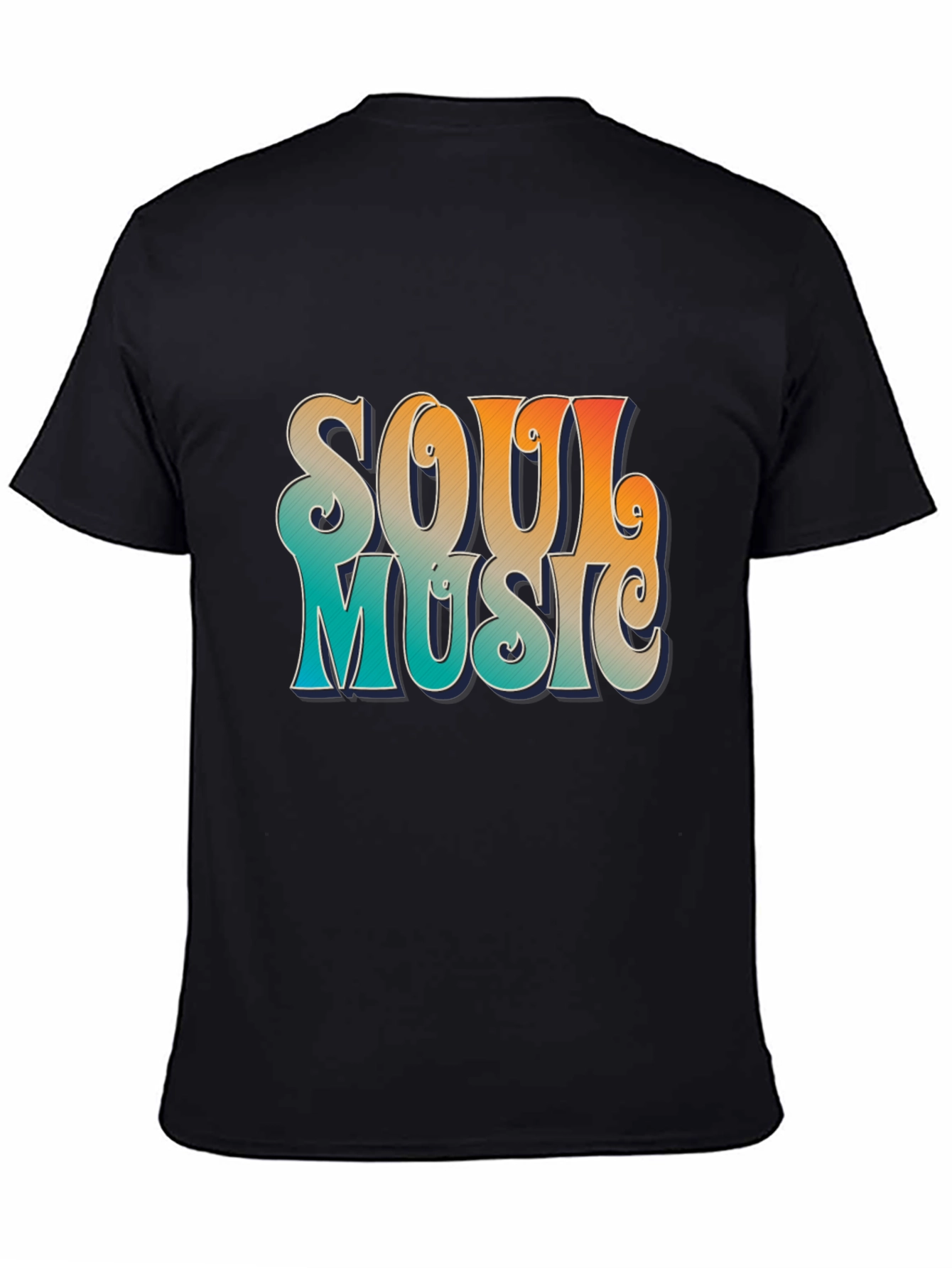 Retro Soul Music Graphic Tee - Black