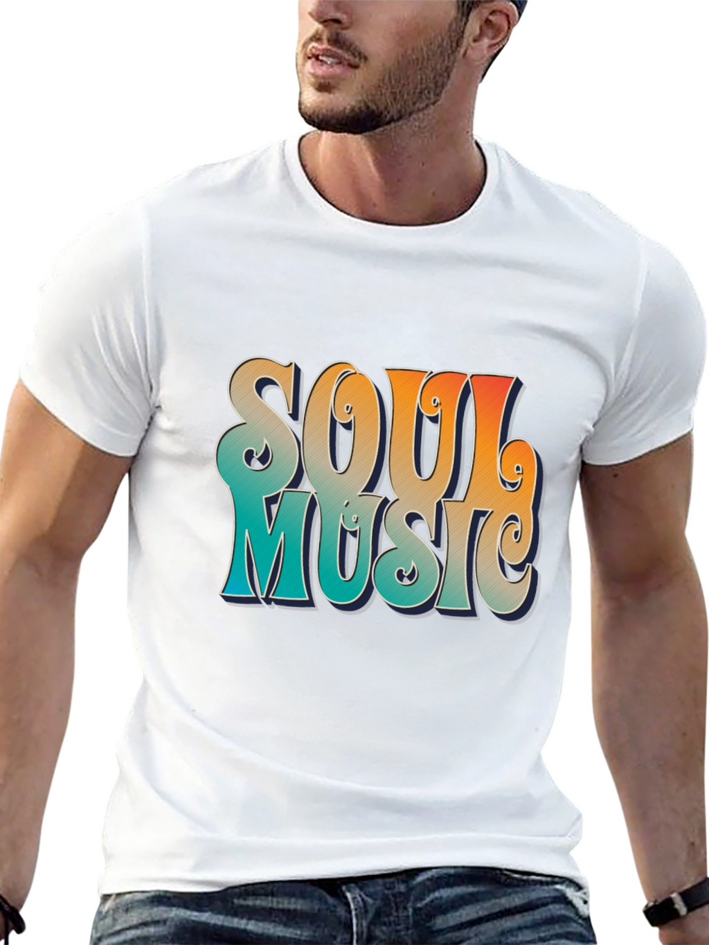 Retro Soul Music Graphic Tee - Black