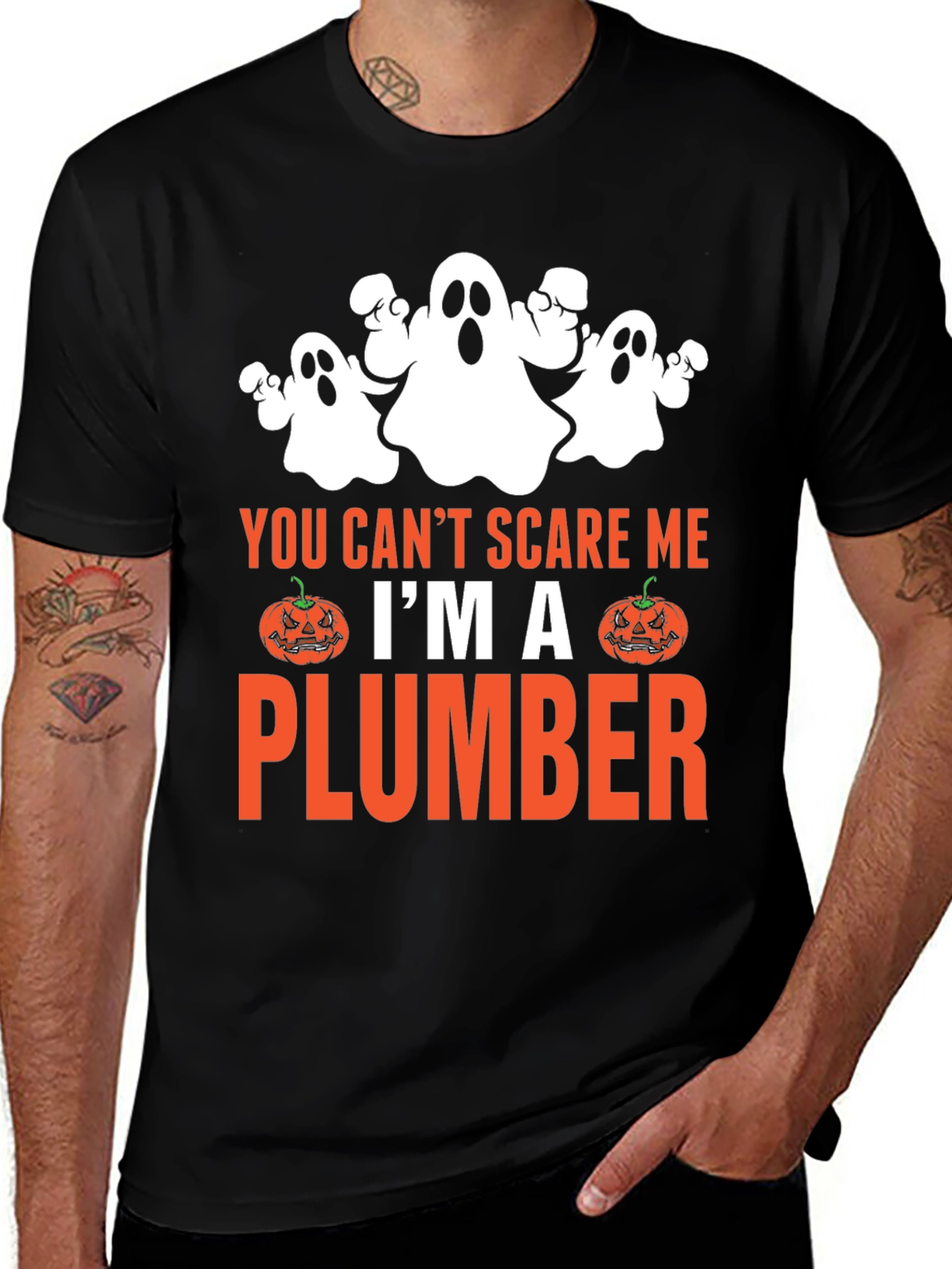 You Cant Scare Me Im A Plumber Halloween T-Shirt