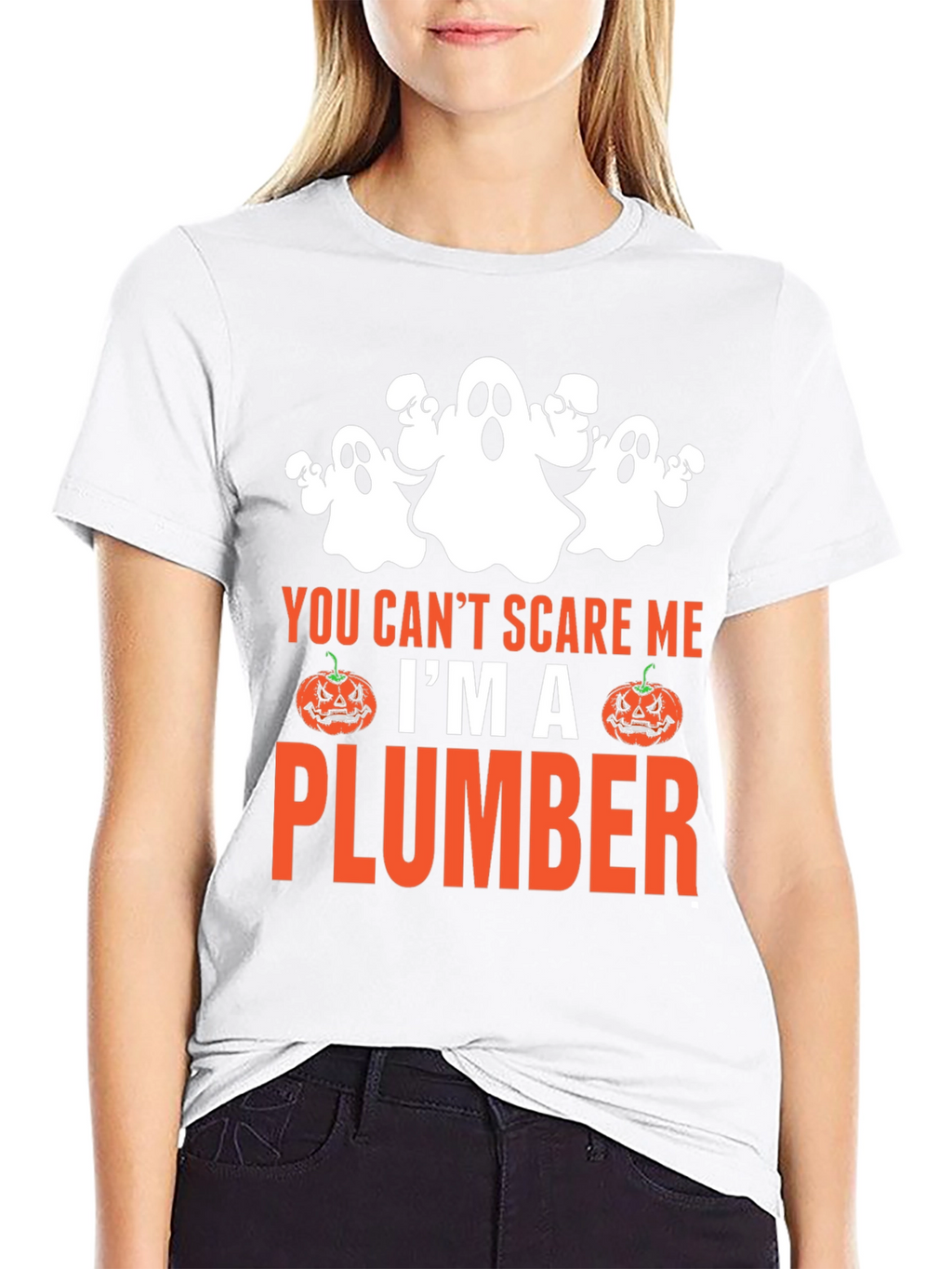 You Cant Scare Me Im A Plumber Halloween T-Shirt