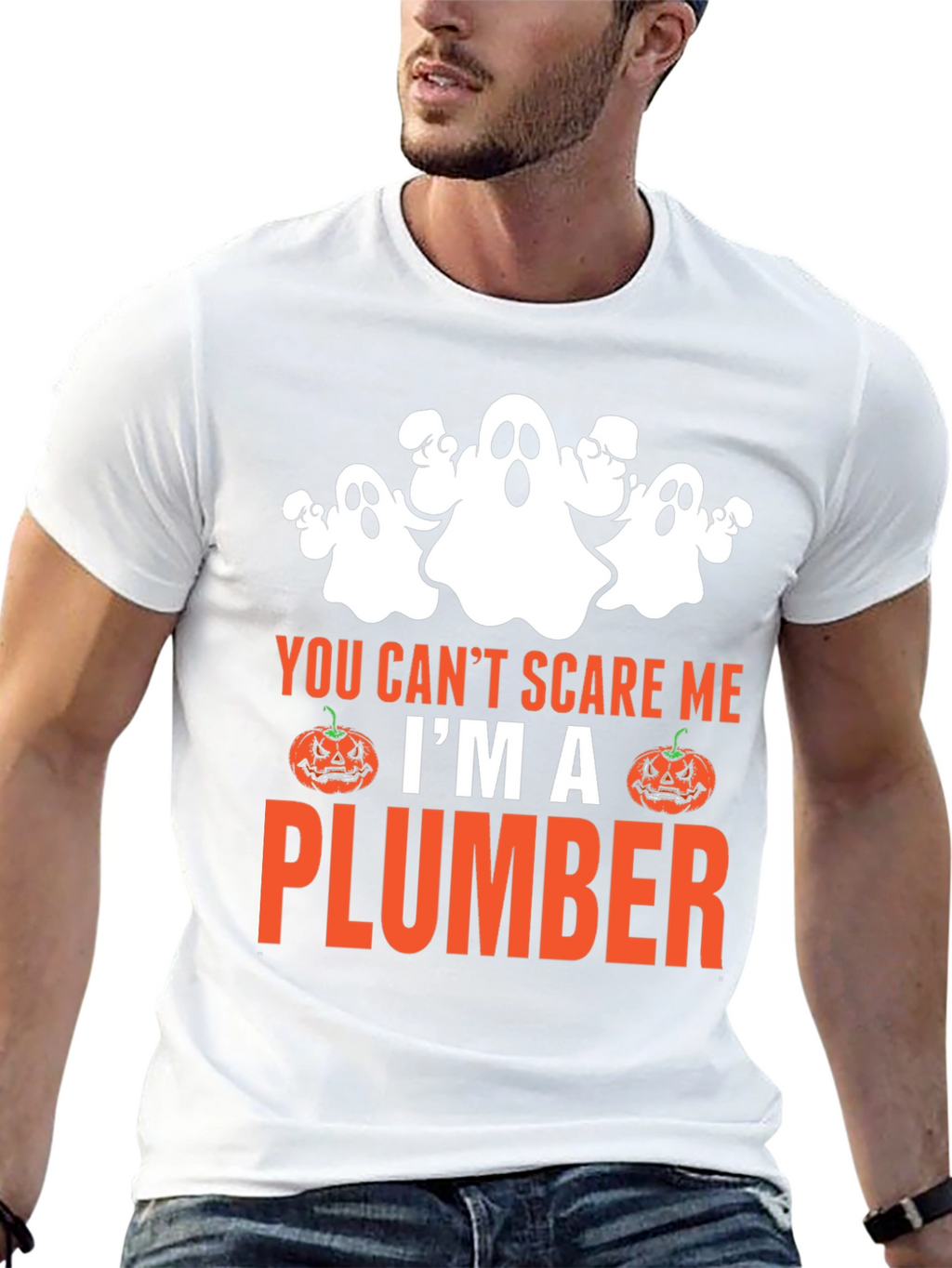 You Cant Scare Me Im A Plumber Halloween T-Shirt
