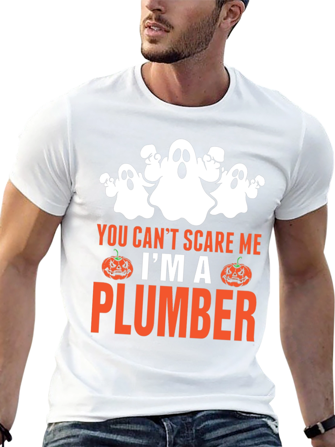 You Cant Scare Me Im A Plumber Halloween T-Shirt