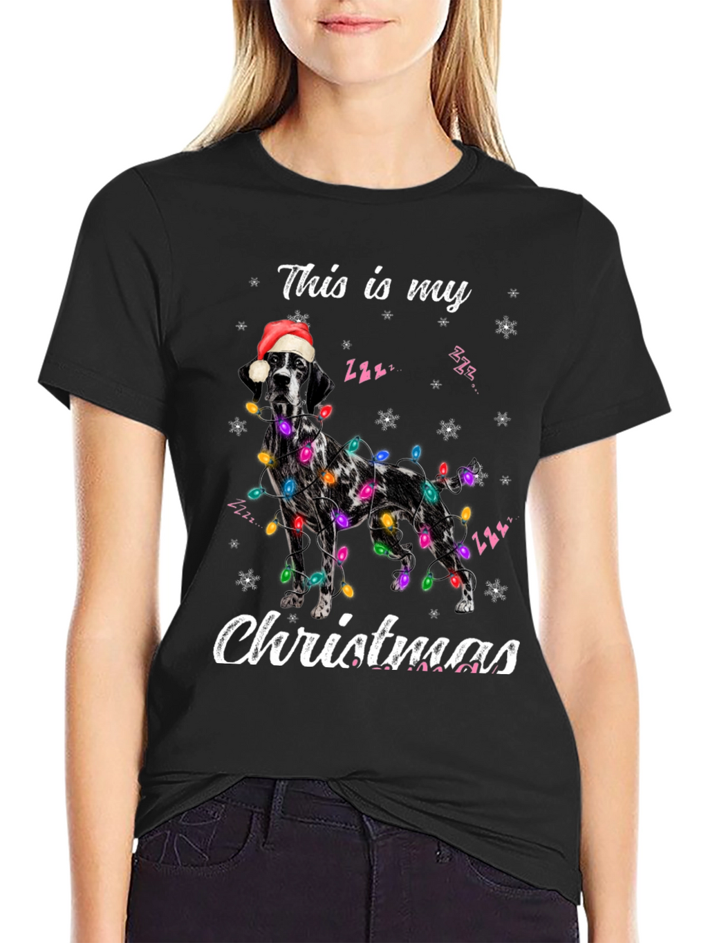 Christmas Dog Graphic Tee - Holiday Celebration Shirt