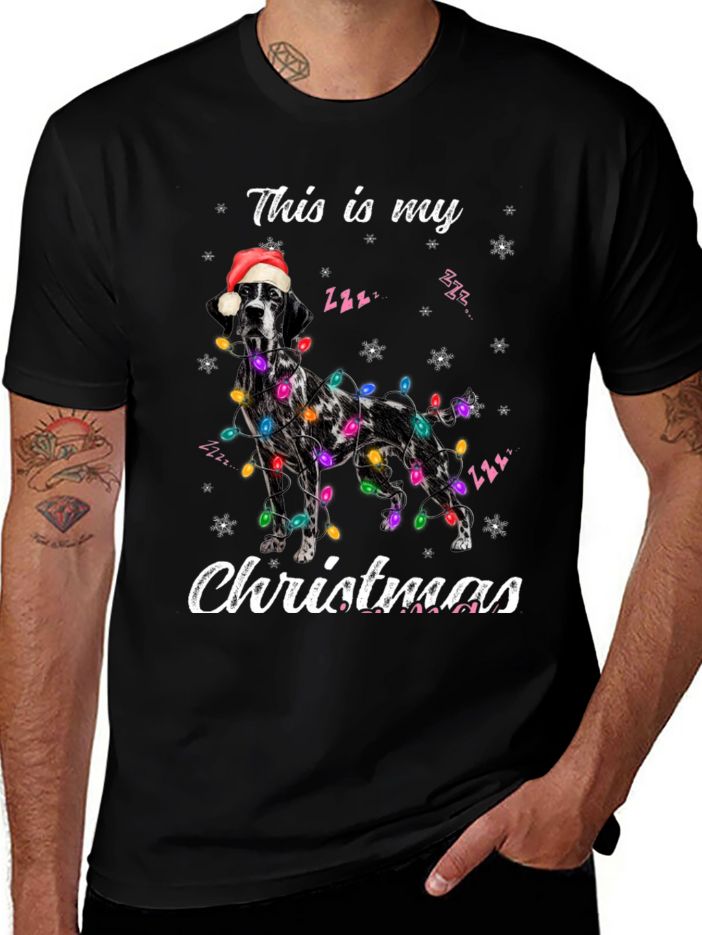 Christmas Dog Graphic Tee - Holiday Celebration Shirt