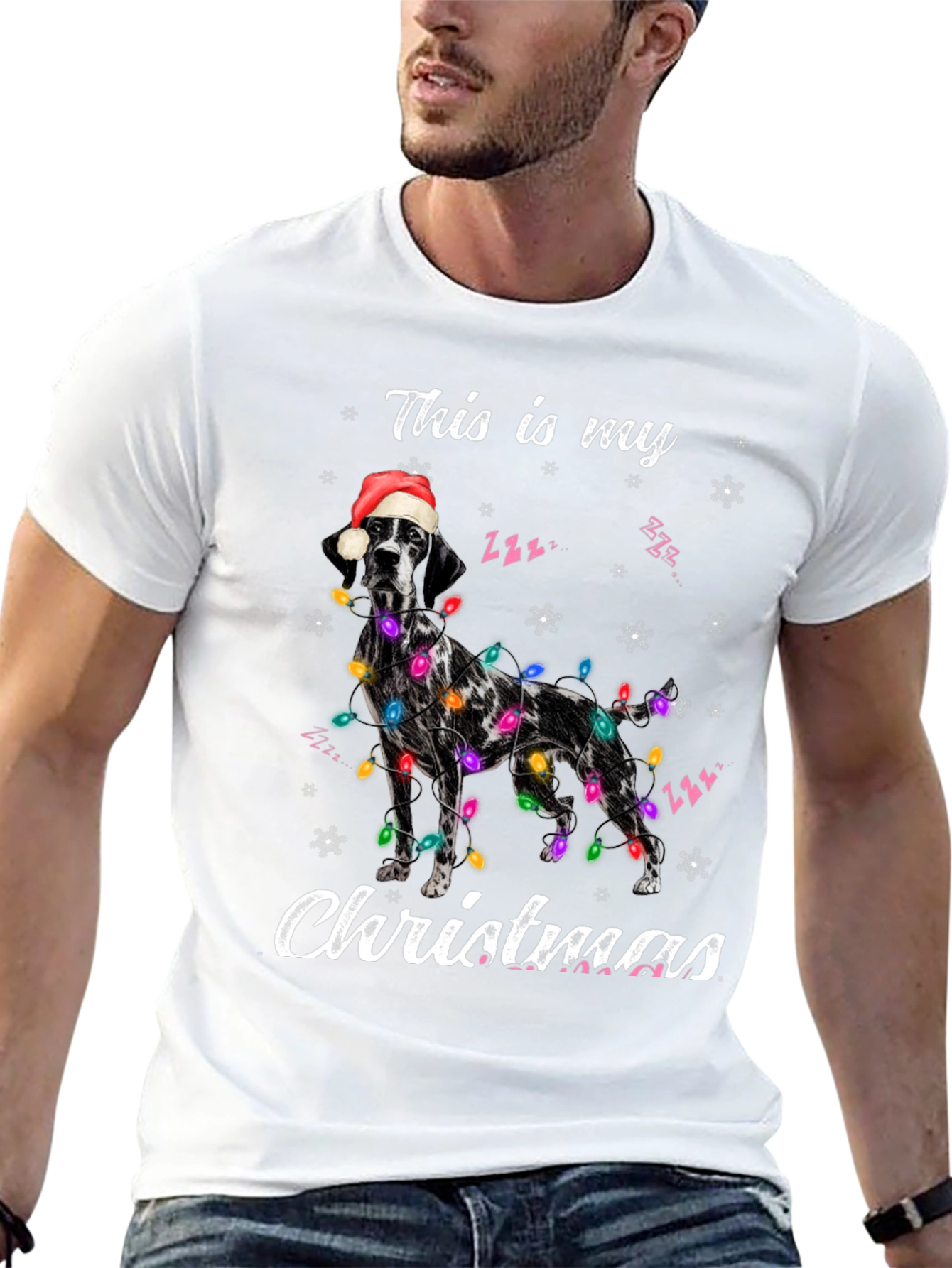 Christmas Dog Graphic Tee - Holiday Celebration Shirt