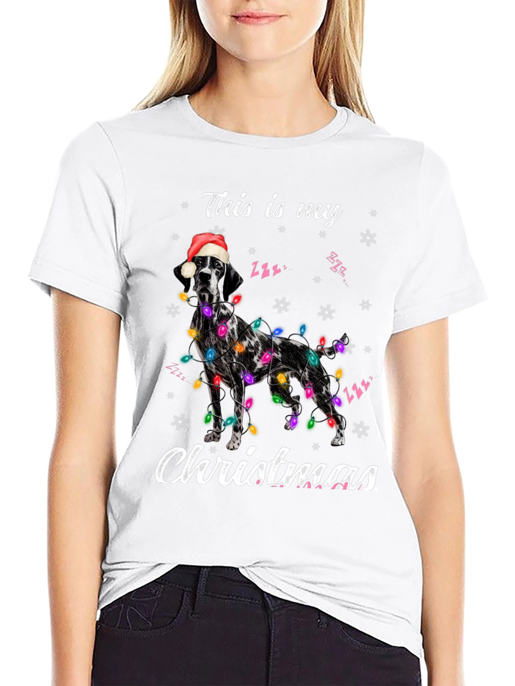 Christmas Dog Graphic Tee - Holiday Celebration Shirt