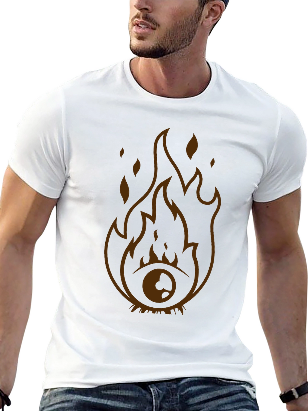 Flaming Eye Graphic Tee - Unique Design