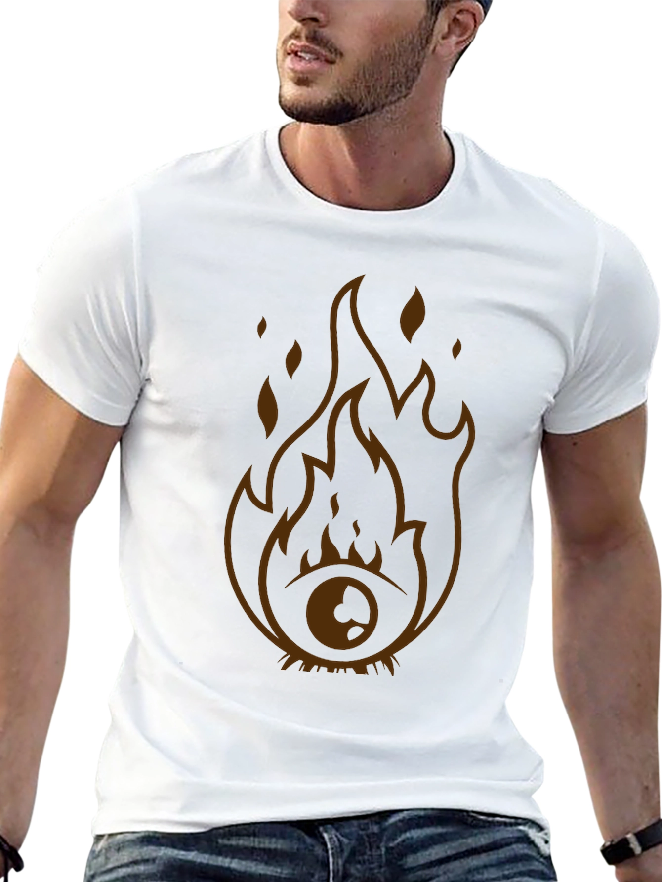 Flaming Eye Graphic Tee - Unique Design