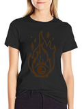 Flaming Eye Graphic Tee - Unique Design
