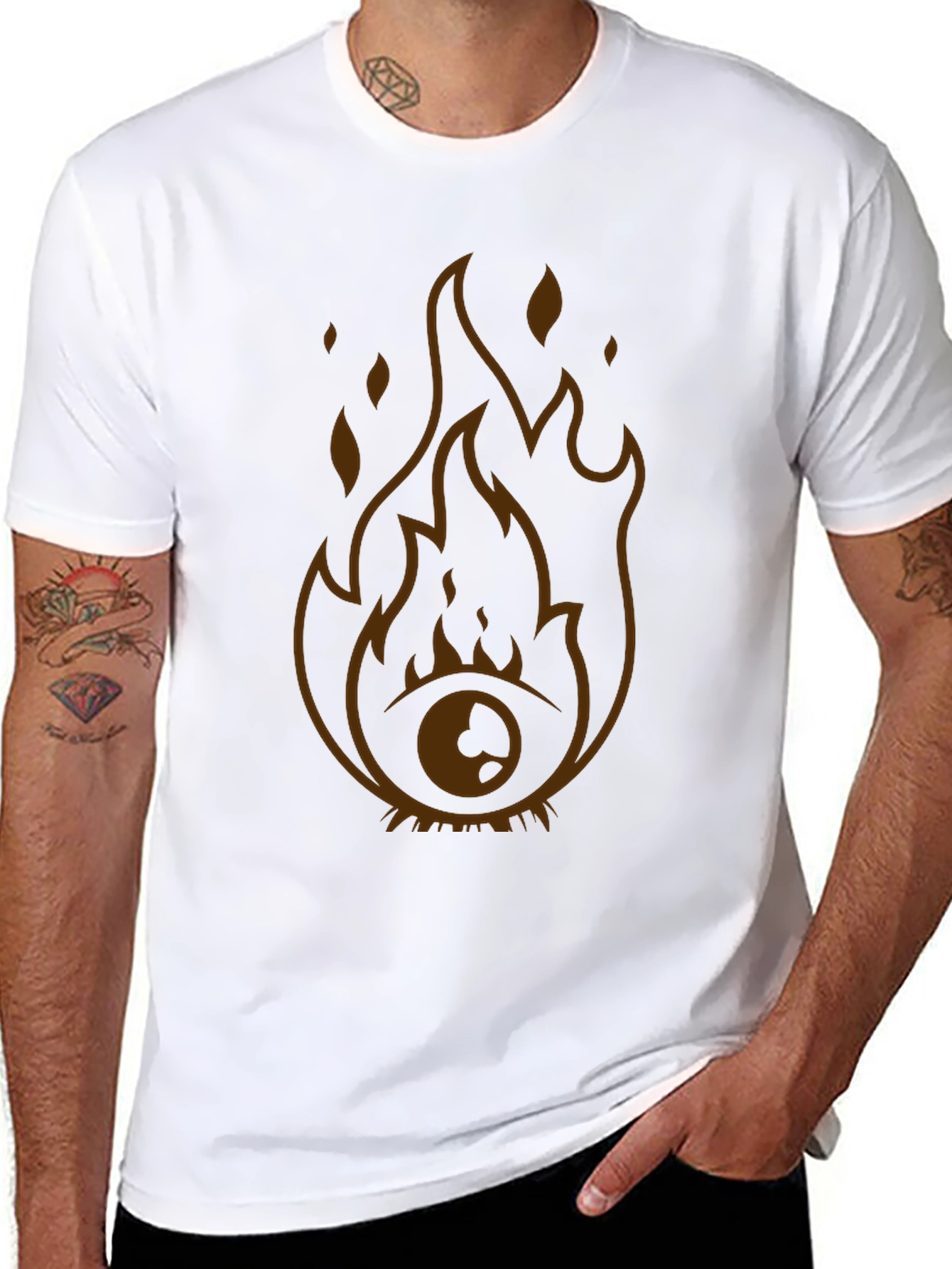 Flaming Eye Graphic Tee - Unique Design
