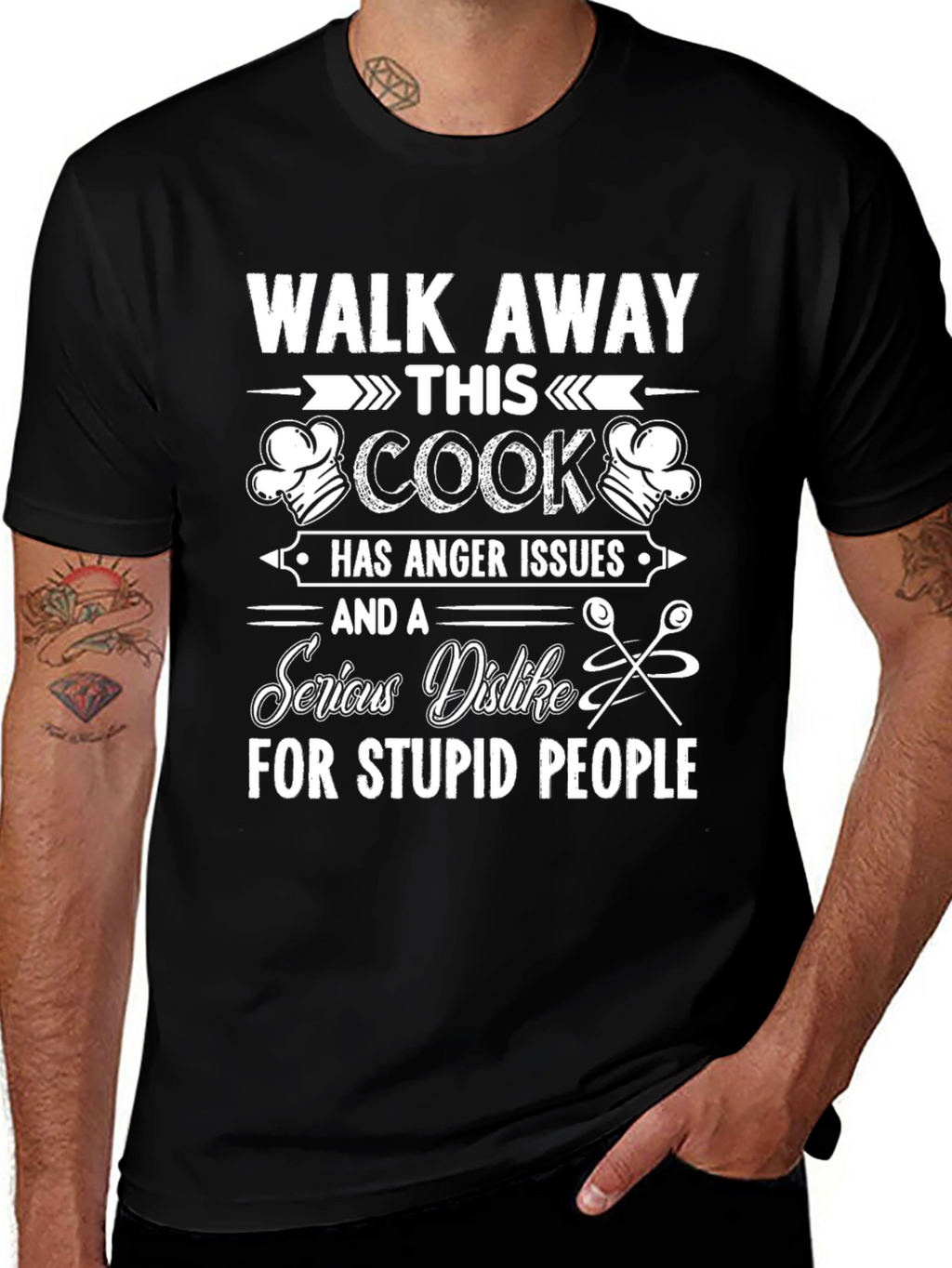 Walk Away Cook T-Shirt Anger Issues Funny Chef Gift