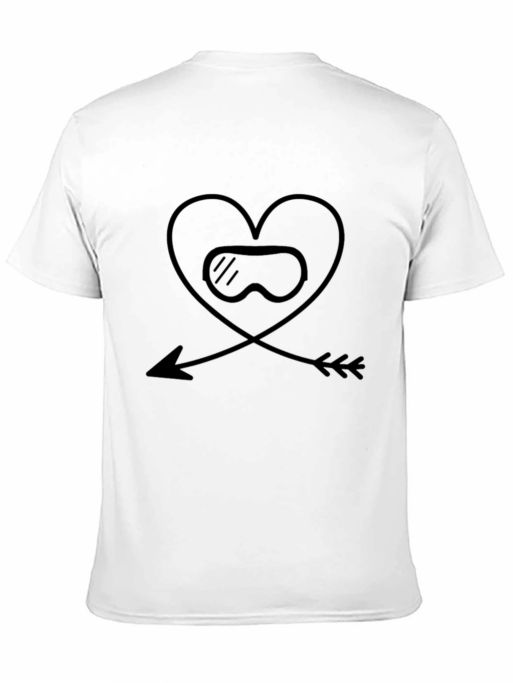 Ski Goggles Heart Arrow Black T-Shirt