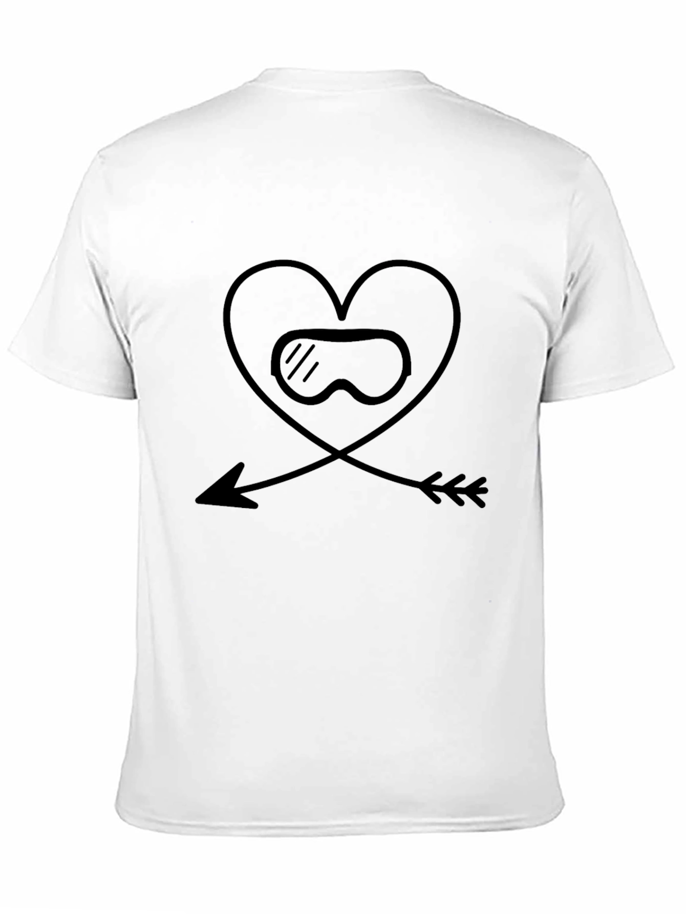 Ski Goggles Heart Arrow Black T-Shirt