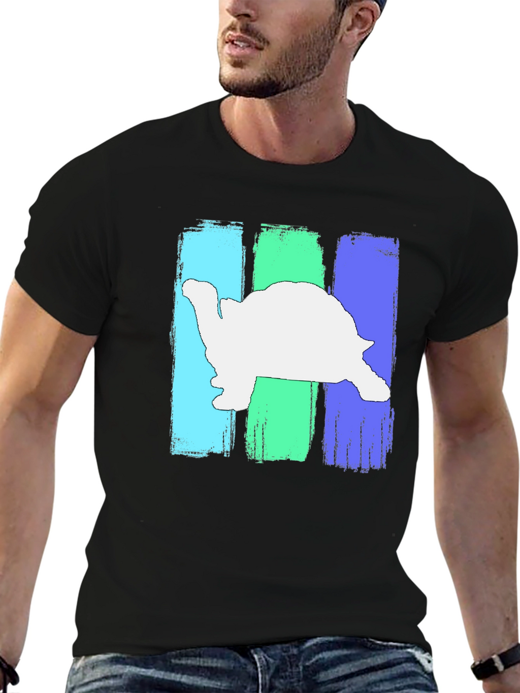 Retro Turtle Graphic T-Shirt - Black