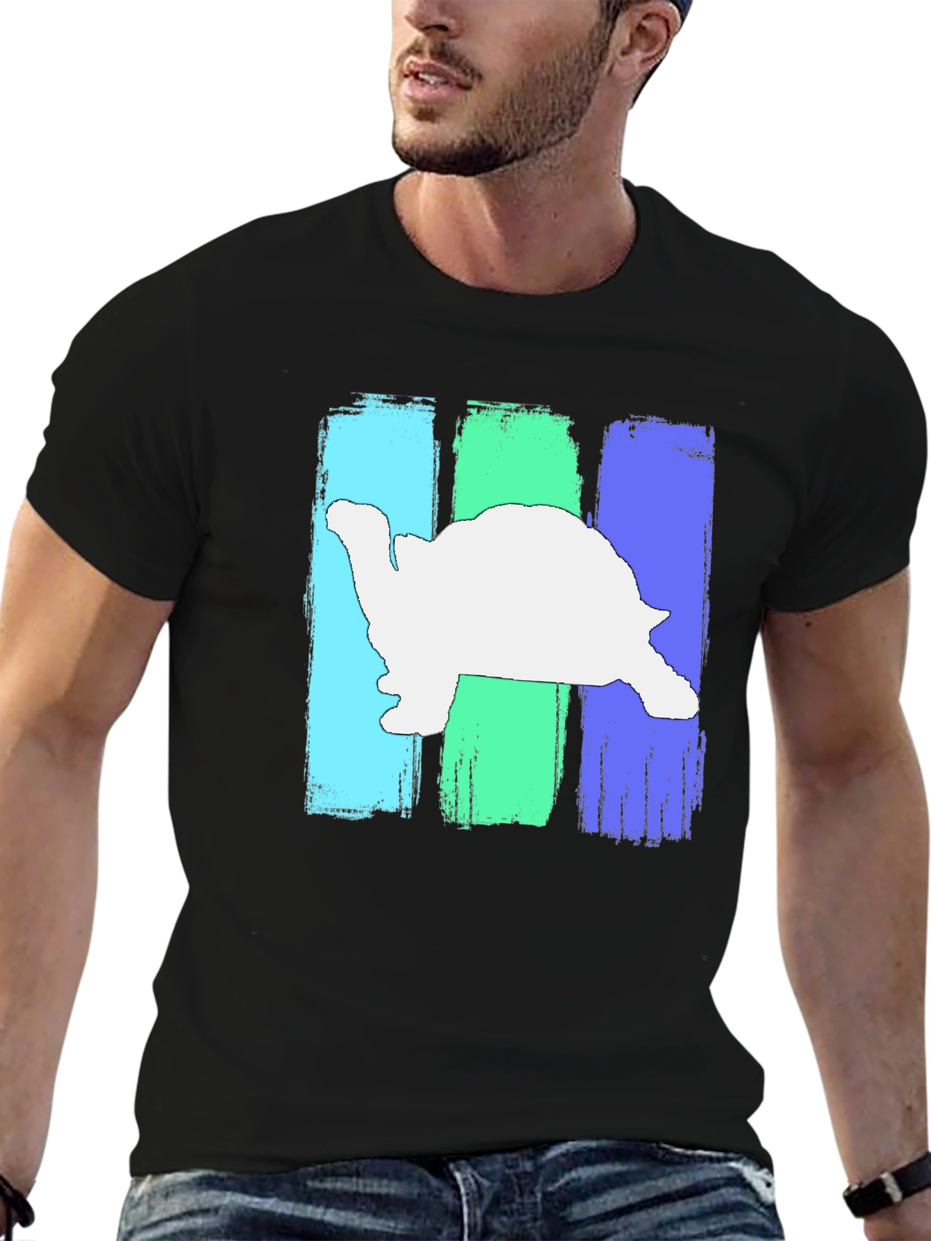 Retro Turtle Graphic T-Shirt - Black