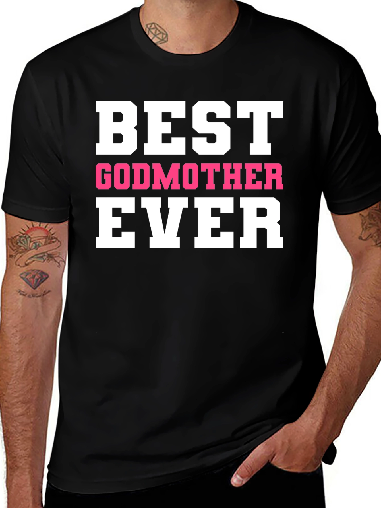 Best Godmother Ever Black T-Shirt