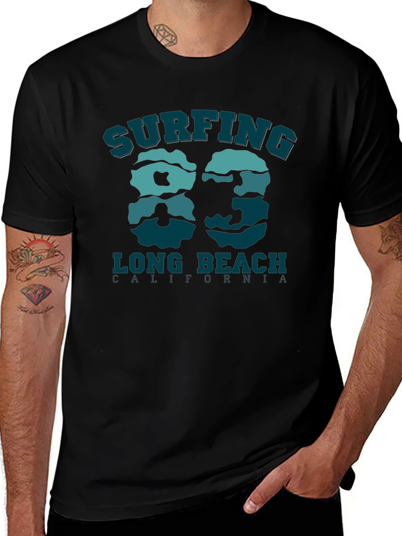 Surfing Long Beach California 83 T-Shirt